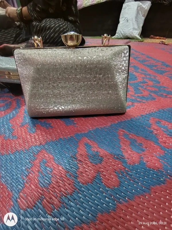 Rose_Gold_Glitter_Structured_Handbag_For_Women