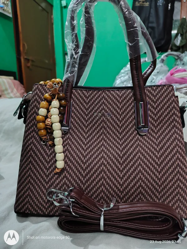 Brown_Textured_Tote_Handbag_For_Women