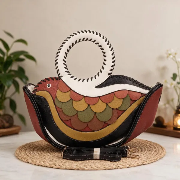 Women_S_Premium_Swan_Designer_Handbag_With_Detachable_Sling_Strap_Multicolor