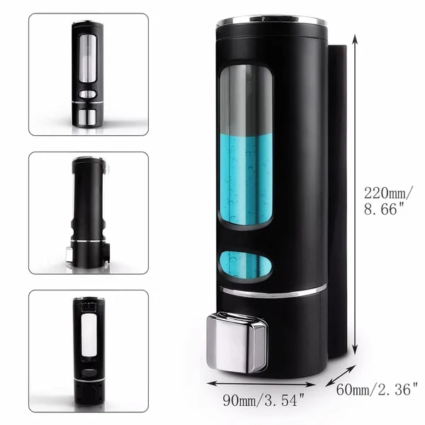 Black_Plastic_Wall_Mounted_Abs_Liquid_Soap_Dispenser