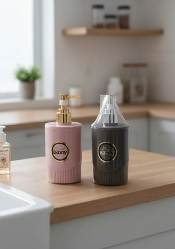 Brown_And_Pink_Plastic_Glossy_Refillable_Soap_And_Lotion_Dispenser