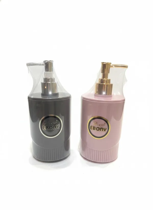Brown_And_Pink_Plastic_Glossy_Refillable_Soap_And_Lotion_Dispenser