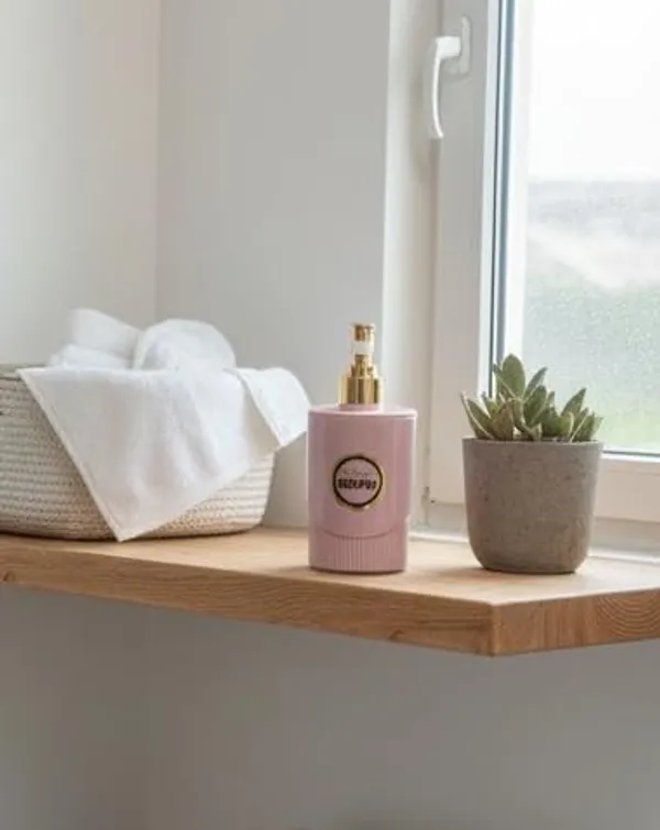 Brown_And_Pink_Plastic_Glossy_Refillable_Soap_And_Lotion_Dispenser