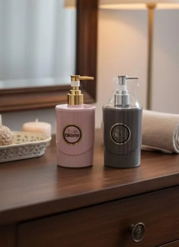 Brown_And_Pink_Plastic_Glossy_Refillable_Soap_And_Lotion_Dispenser