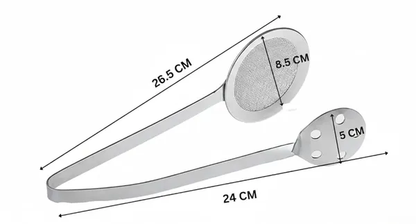 Silver_Stainless_Steel_Serving_Tong_And_Oil_Skimmer_Fryer_Spoon_Set