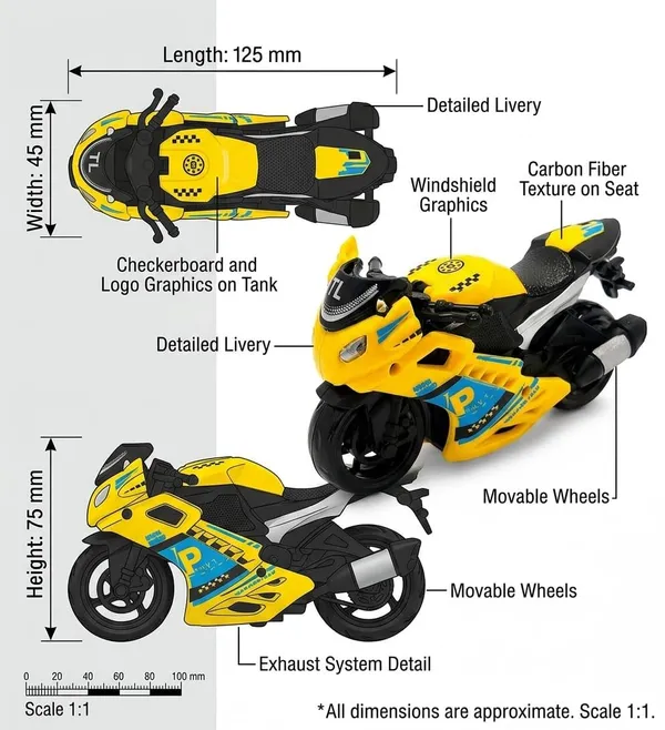Yellow_Plastic_Miniature_Sport_Toy_Motorcycle_For_Kids