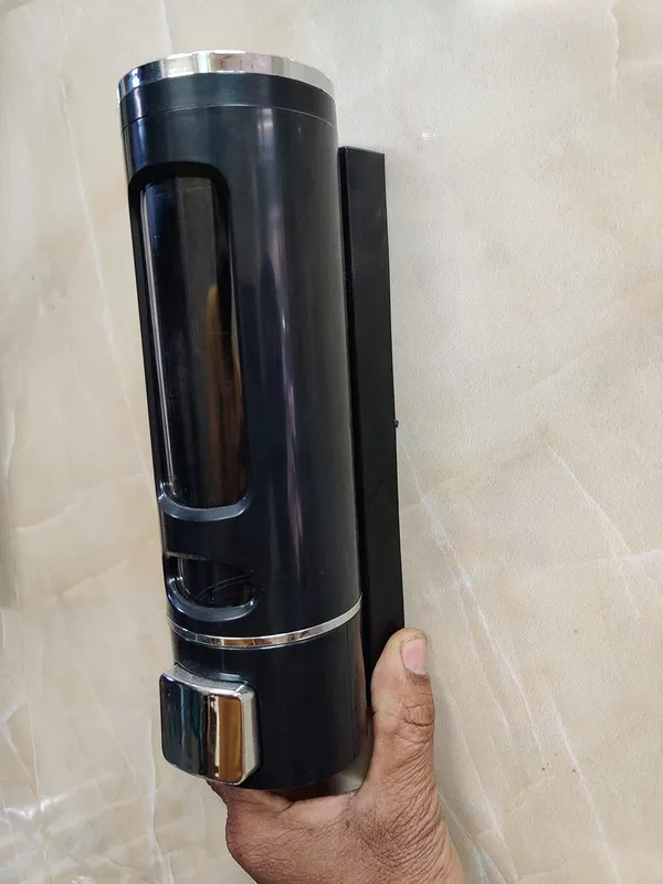 Black_Plastic_Wall_Mounted_Chrome_Liquid_Soap_Dispenser