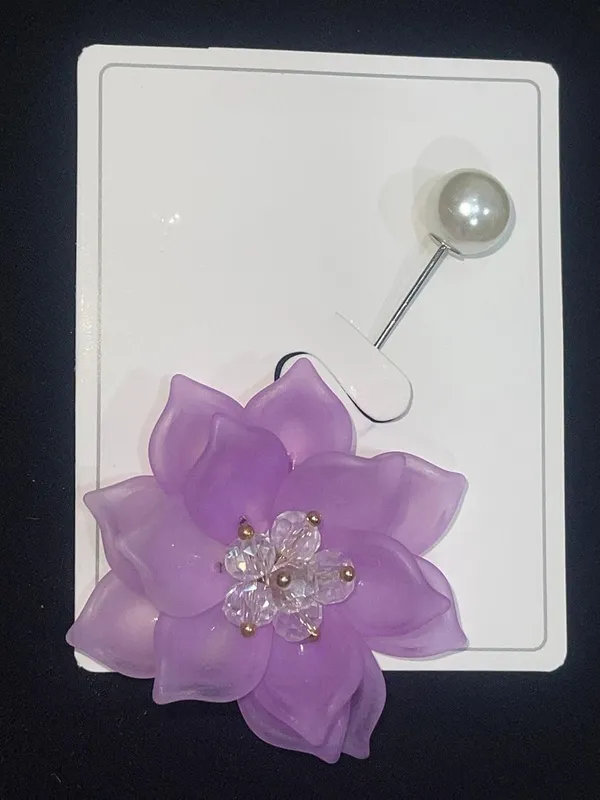 White_And_Purple_Organza_Floral_Lotus_Brooch_For_Women_Pack_Of_3