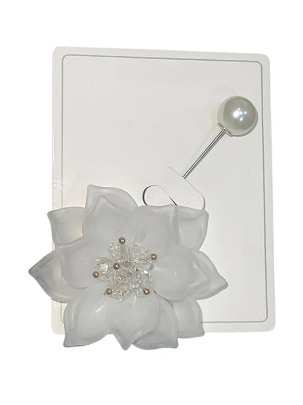 White_And_Purple_Organza_Floral_Lotus_Brooch_For_Women_Pack_Of_3