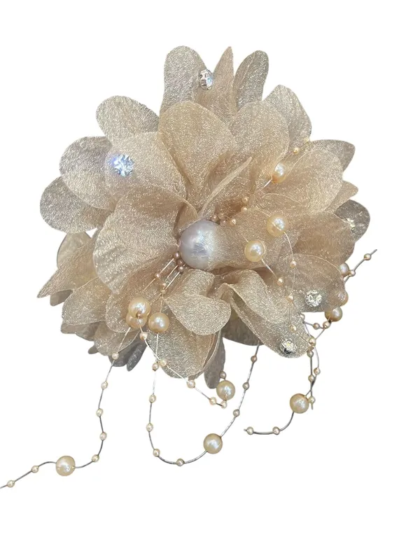Beige_Beige_Fabric_Floral_Bridal_Pearl_Crystal_Hair_Clip_For_Women