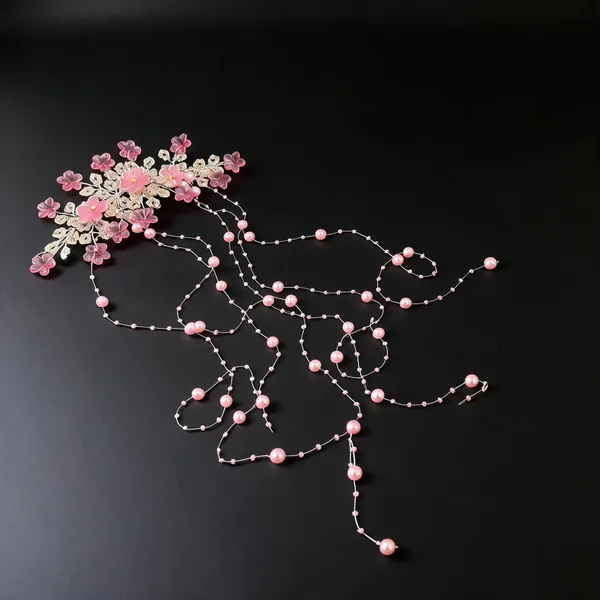 Pink_Floral_Beaded_Bridal_Hair_Accessory_For_Women