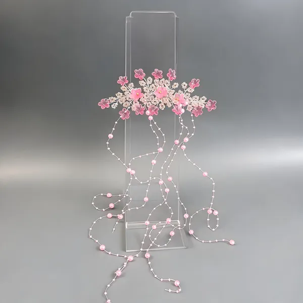 Pink_Floral_Beaded_Bridal_Hair_Accessory_For_Women