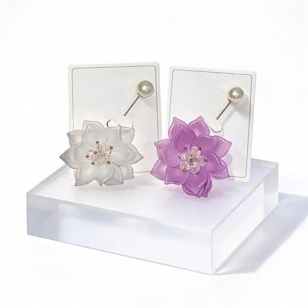 White_And_Purple_Organza_Floral_Lotus_Brooch_For_Women_Pack_Of_3
