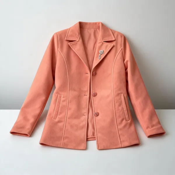 Peach_Peach_Wool_Notched_Lapel_Blazer_Coat_For_Women