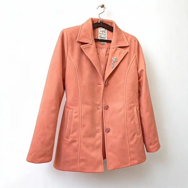 Peach_Peach_Wool_Notched_Lapel_Blazer_Coat_For_Women