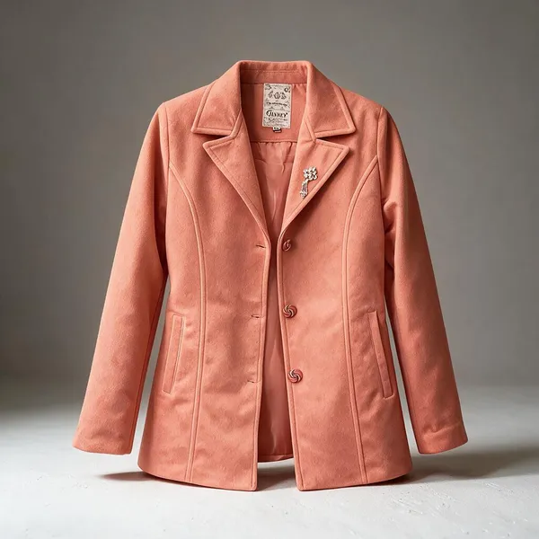Peach_Wool_Notched_Lapel_Blazer_Coat_For_Women