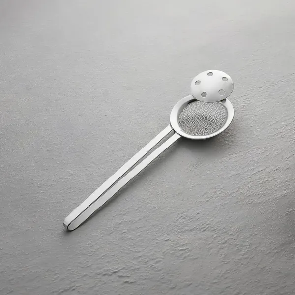 Silver_Stainless_Steel_Serving_Tong_And_Oil_Skimmer_Fryer_Spoon_Set