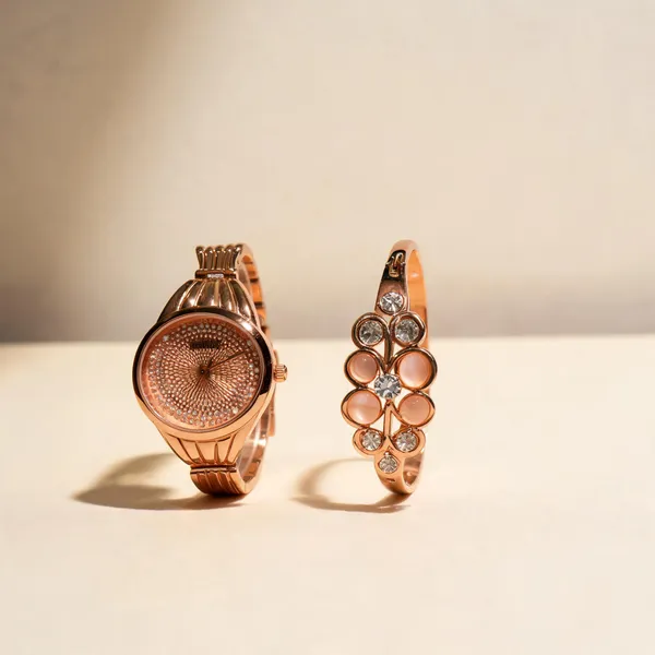 Rose_Gold_Stainless_Steel_Analog_Watch_And_Bracelet_Set_For_Women