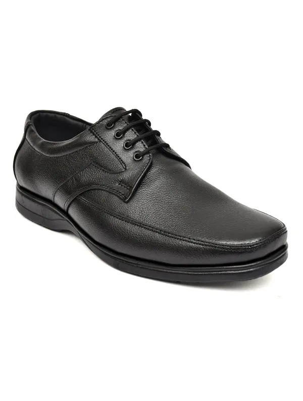 Men_S_Black_Pebbled_Leather_Moc_Toe_Derby_Lace_Up_Comfort_Formal_Shoes_Office_Daily_Wear