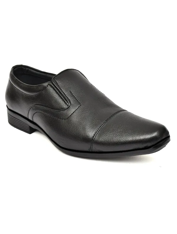 Men_S_Black_Pebbled_Leather_Cap_Toe_Slip_On_Formal_Shoes_Elegant_Office_Wedding_Wear