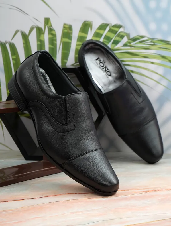 Men_S_Black_Pebbled_Leather_Cap_Toe_Slip_On_Formal_Shoes_Elegant_Office_Wedding_Wear