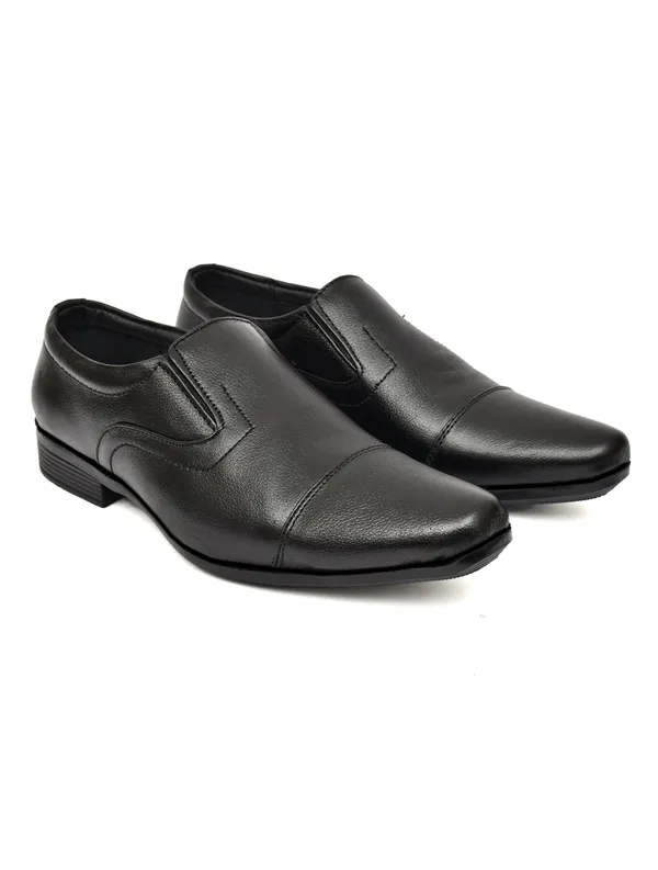 Men_S_Black_Pebbled_Leather_Cap_Toe_Slip_On_Formal_Shoes_Elegant_Office_Wedding_Wear