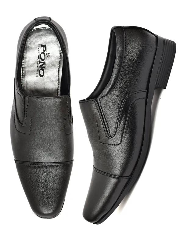 Men_S_Black_Pebbled_Leather_Cap_Toe_Slip_On_Formal_Shoes_Elegant_Office_Wedding_Wear