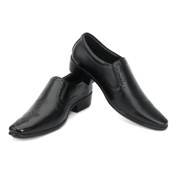 Premium_Black_Formal_Slip_On_Dress_Shoes_With_Brogue_Detailing
