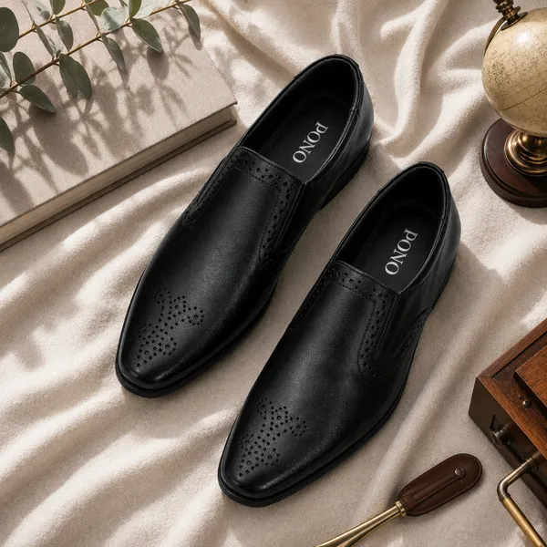 Premium_Black_Formal_Slip_On_Dress_Shoes_With_Brogue_Detailing