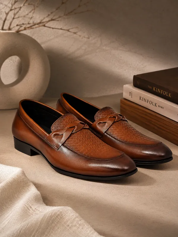 Men_S_Tan_Textured_Loafer_Formal_Shoes
