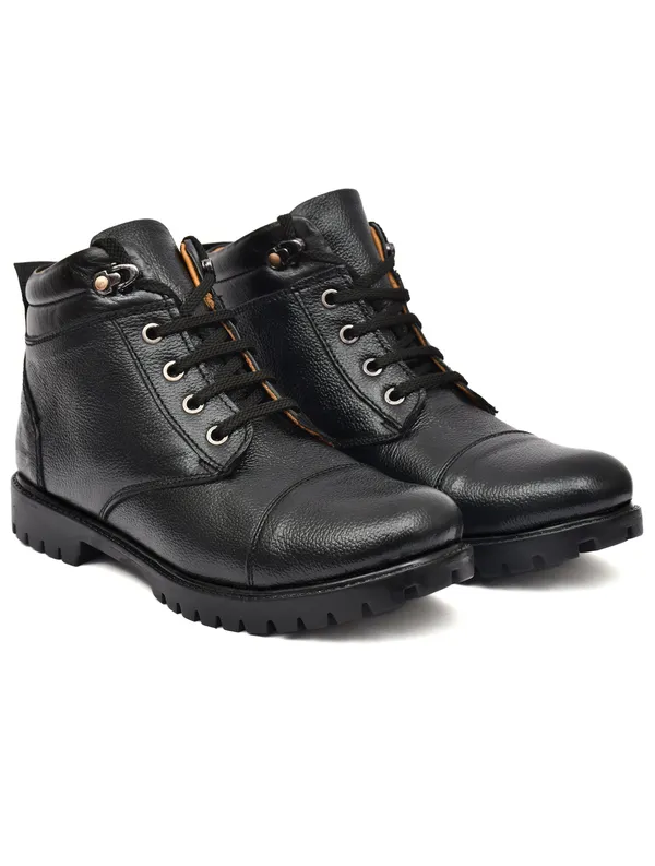 Premium_Black_Genuine_Leather_Ankle_Boots_For_Men_Lace_Up_Casual_Outdoor_Boots