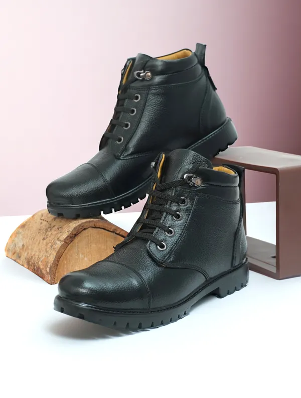 Premium_Black_Genuine_Leather_Ankle_Boots_For_Men_Lace_Up_Casual_Outdoor_Boots