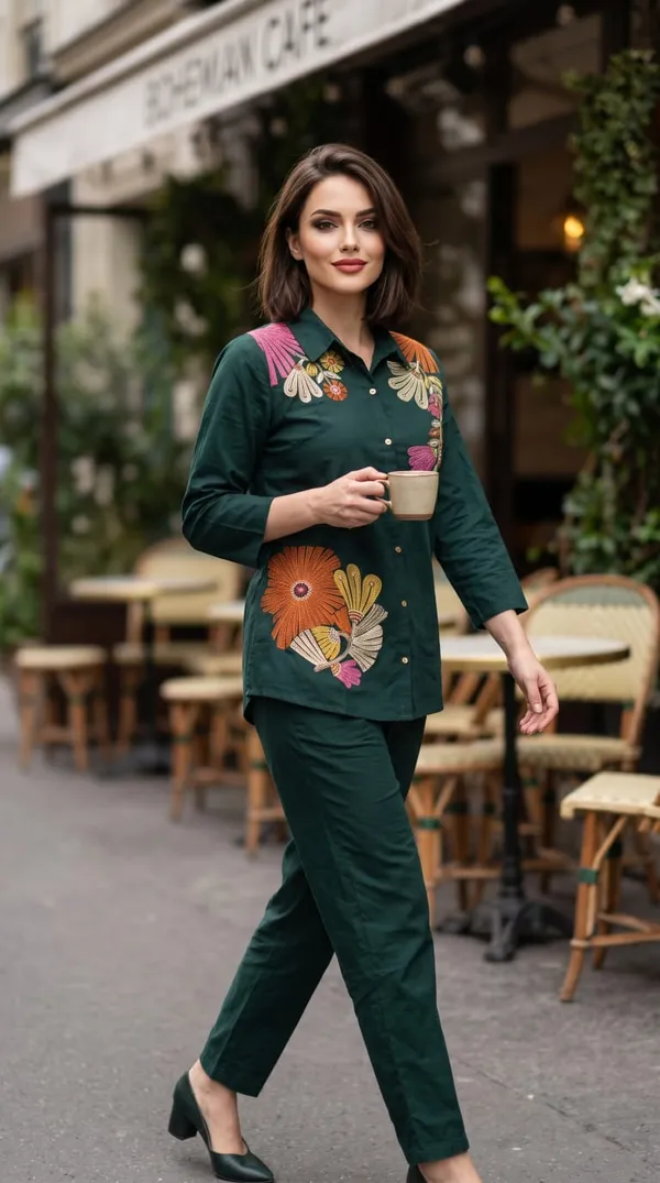 Green_Embroidered_Kurta_And_Pants_Set_for_Women