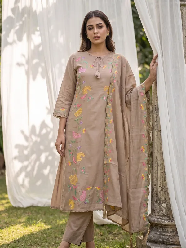 Beige_Embroidered_Straight_Kurta_Set_For_Women