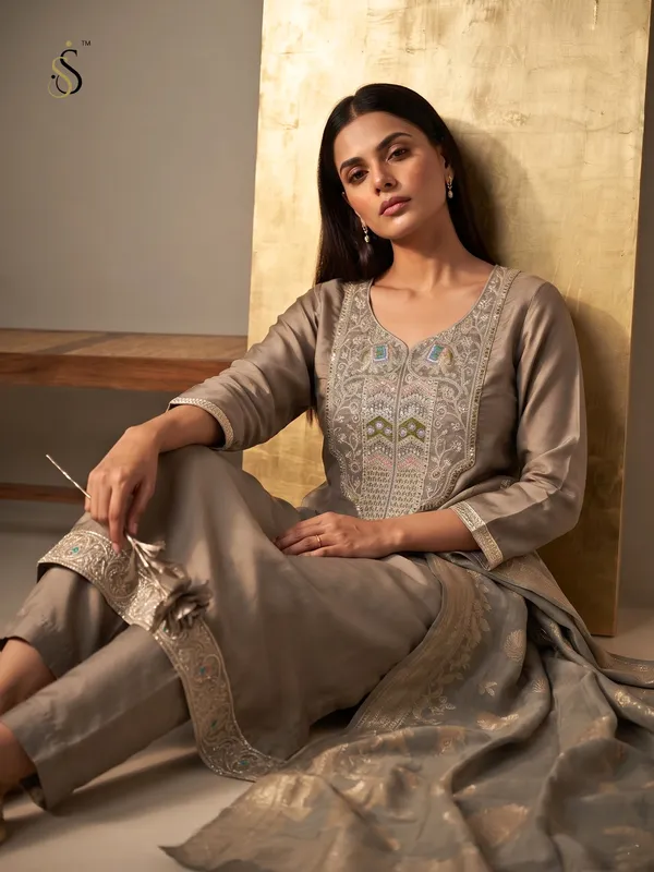 Taupe_Embroidered_Straight_Kurta_Set_for_Women