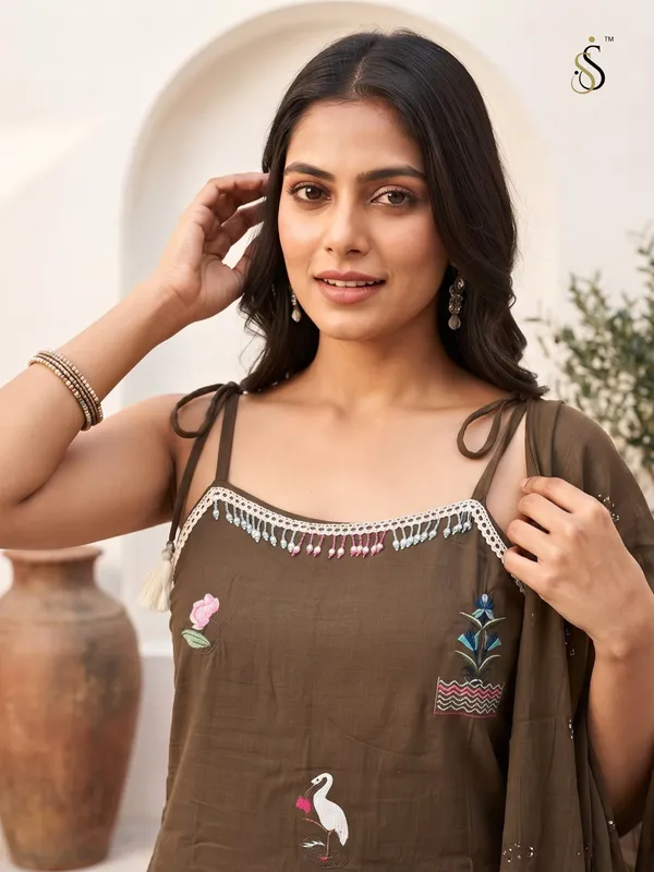 Brown_Embroidered_Kurta_Set_for_Women