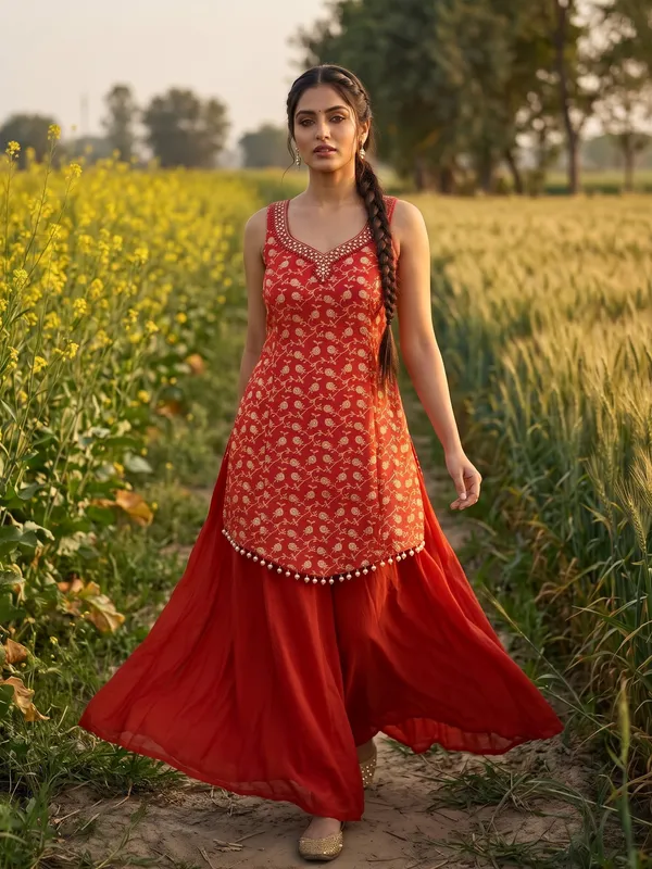 Red_Embroidered_Kurta_Sharara_Set_for_Women