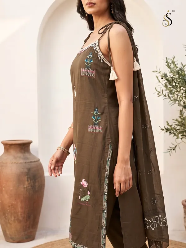 Brown_Embroidered_Kurta_Set_for_Women