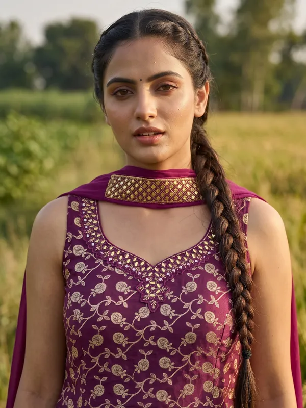 Magenta_Embroidered_Straight_Kurta_Set_for_Women