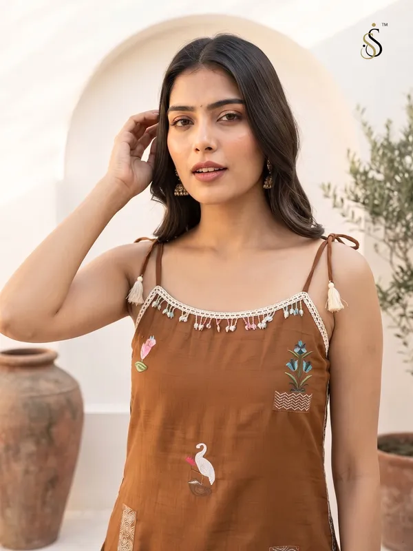 Brown_Embroidered_Kurta_Set_for_Women