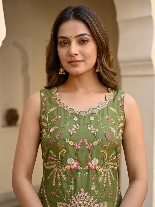Olive_Embroidered_Anarkali_Suit_Set_for_Women