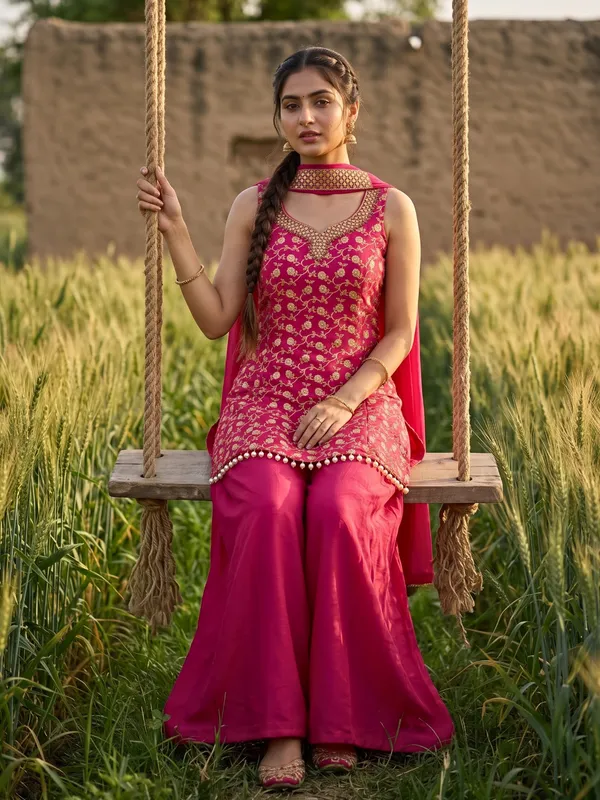Pink_Floral_Print_Kurta_Set_for_Women