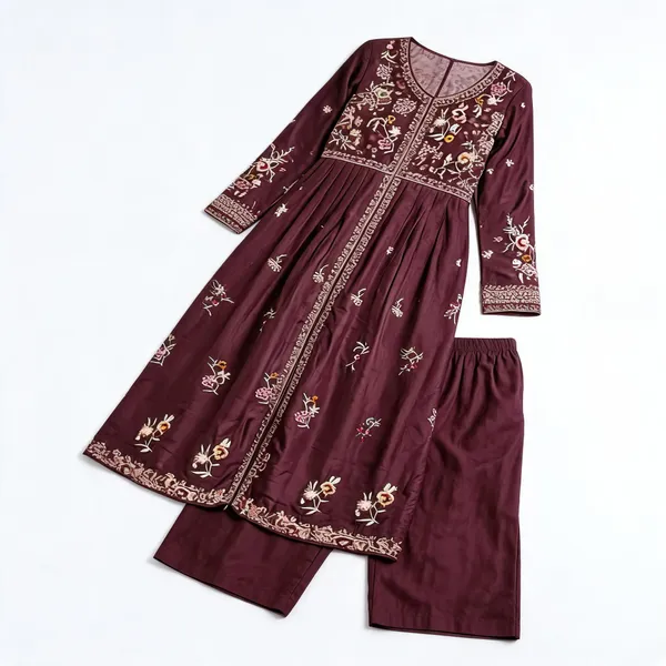 Maroon_Embroidered_Anarkali_Kurta_Set_for_Women