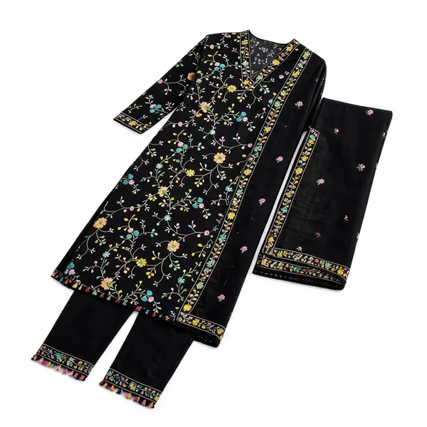 Black_Embroidered_Straight_Kurta_Set_for_Women