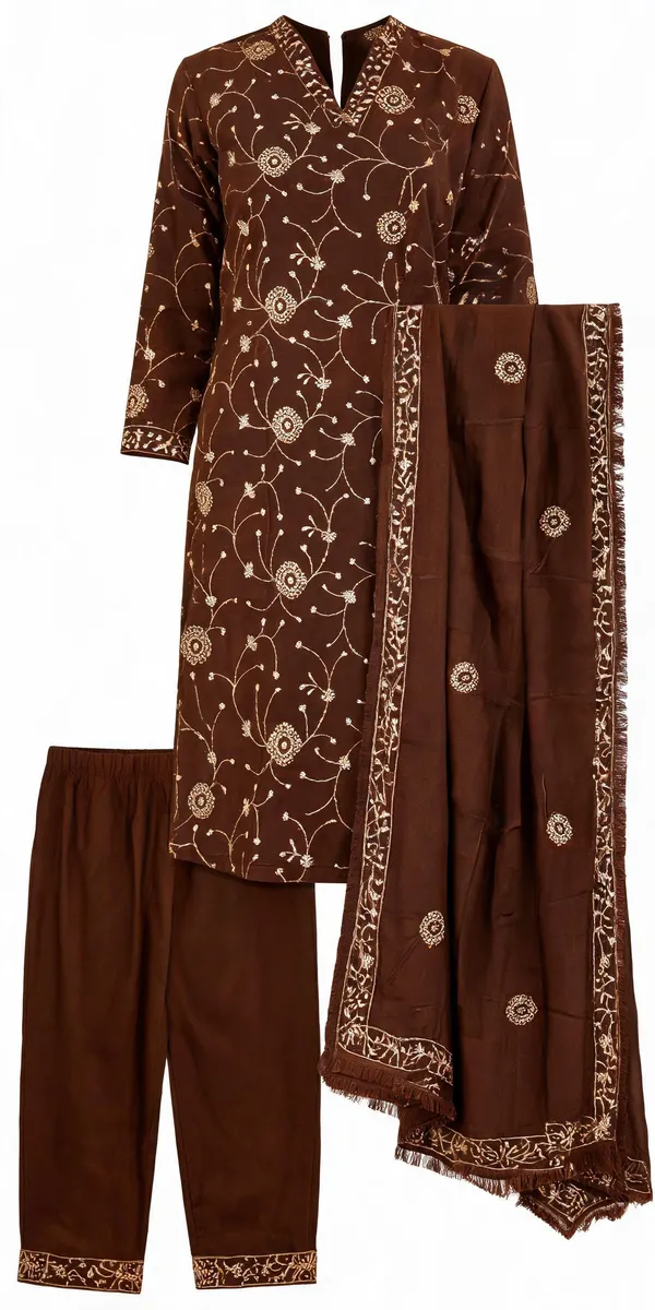 Brown_Embroidered_Straight_Suit_Set_for_Women