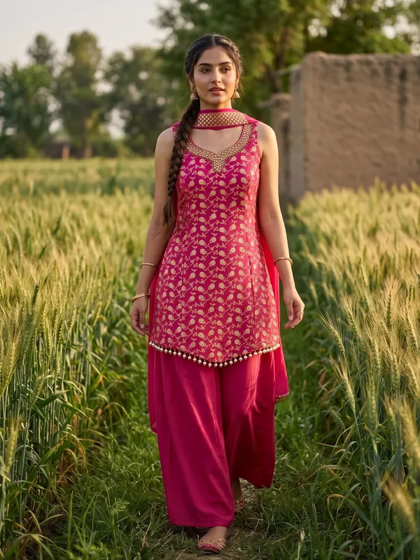 Pink_Floral_Print_Kurta_Set_for_Women