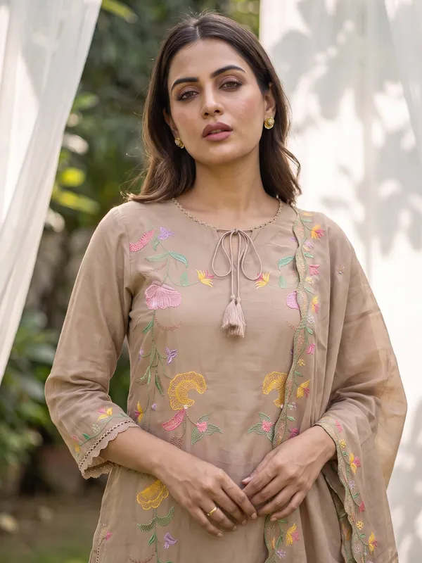 Beige_Embroidered_Straight_Kurta_Set_For_Women