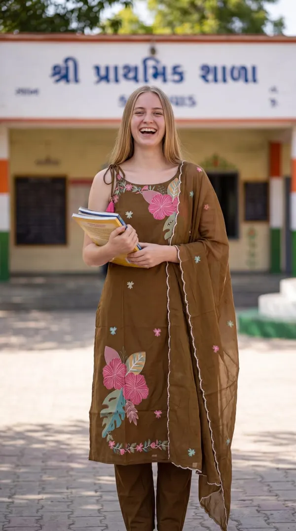 Brown_Floral_Print_Salwar_Suit_for_Women