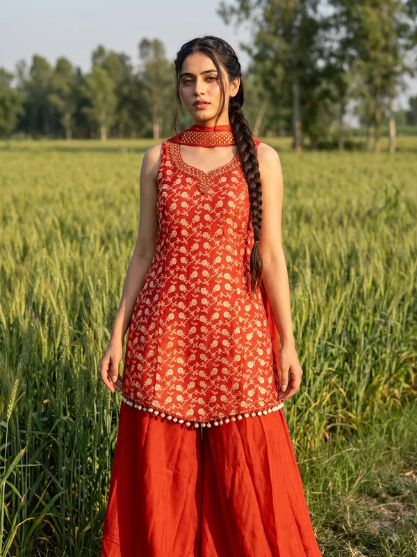 Red_Printed_Anarkali_Suit_Set_For_Women