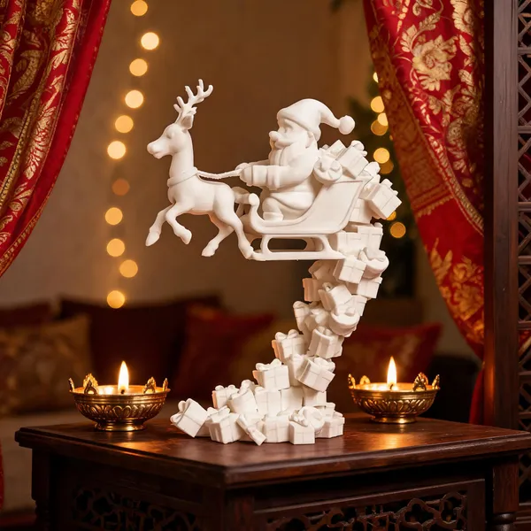White_Santa_Claus_Sleigh_Christmas_Figurine